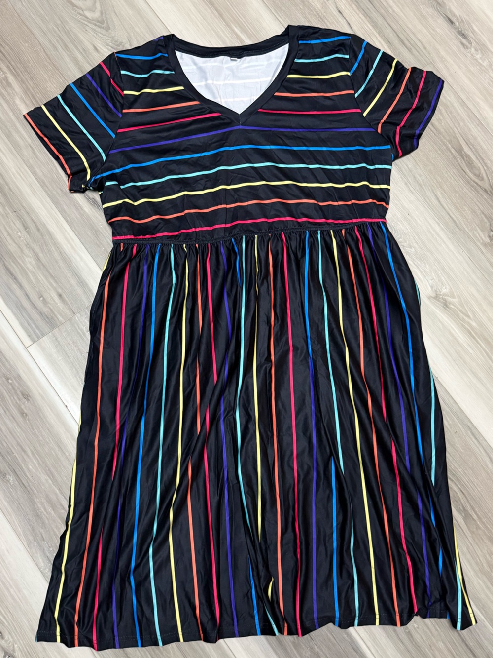 Black Rainbow Stripe Dress